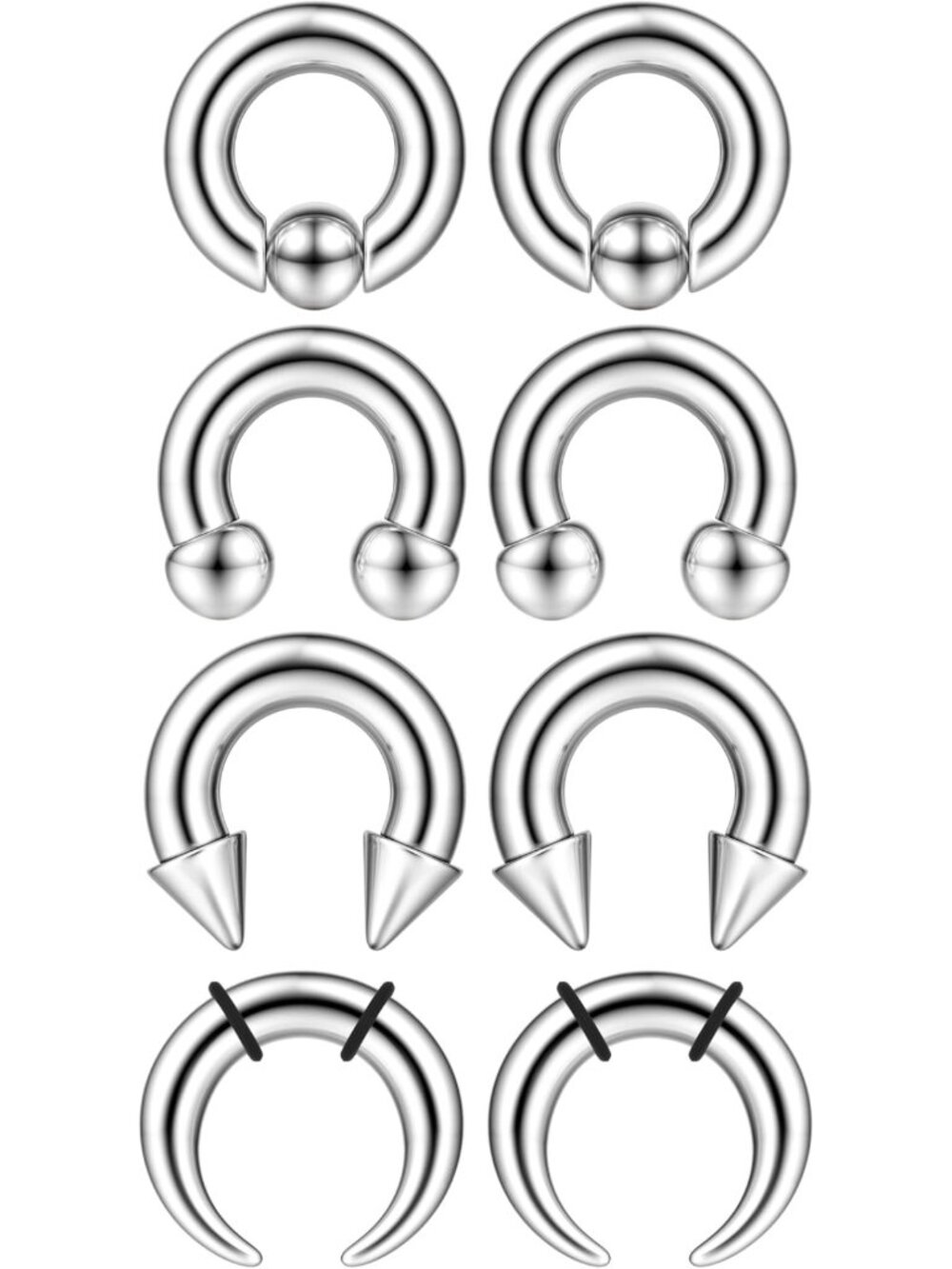Surgical Steel Septum Stretching Kit for Men & Women | Adjustable Septum Rings